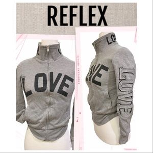 REFLEX Hoodie Jacket Sherpa Lined Sweatshirt Jacket Size S